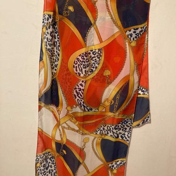 Anne Klein Orange Pleated Retro 50's Summer Dress sz10 - Picture 12 of 13